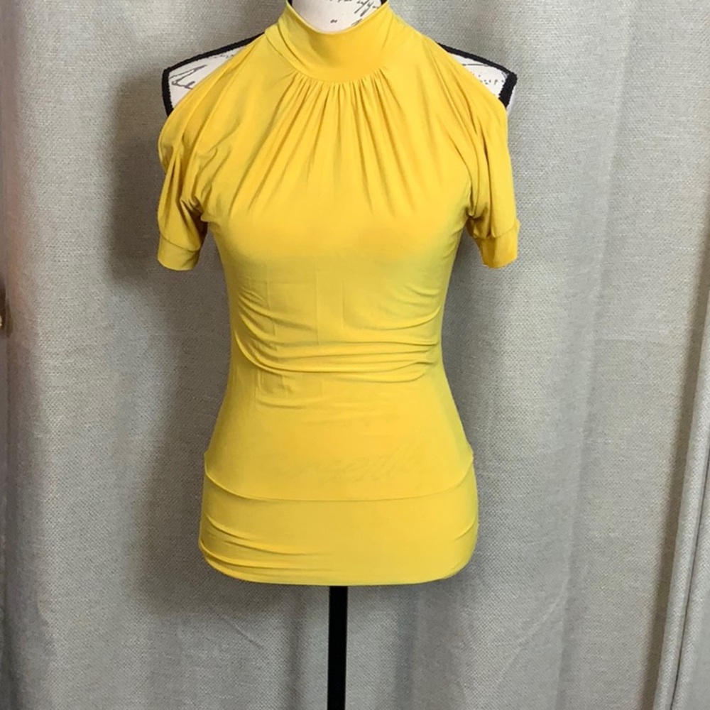 Fashion Junkie Could Shoulder Tie Back Bow Kitten Mustard Yellow Medium